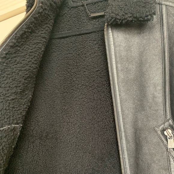 Andrew Marc Black Real Shearling Fur/Leather Jacket - Picture 8 of 9